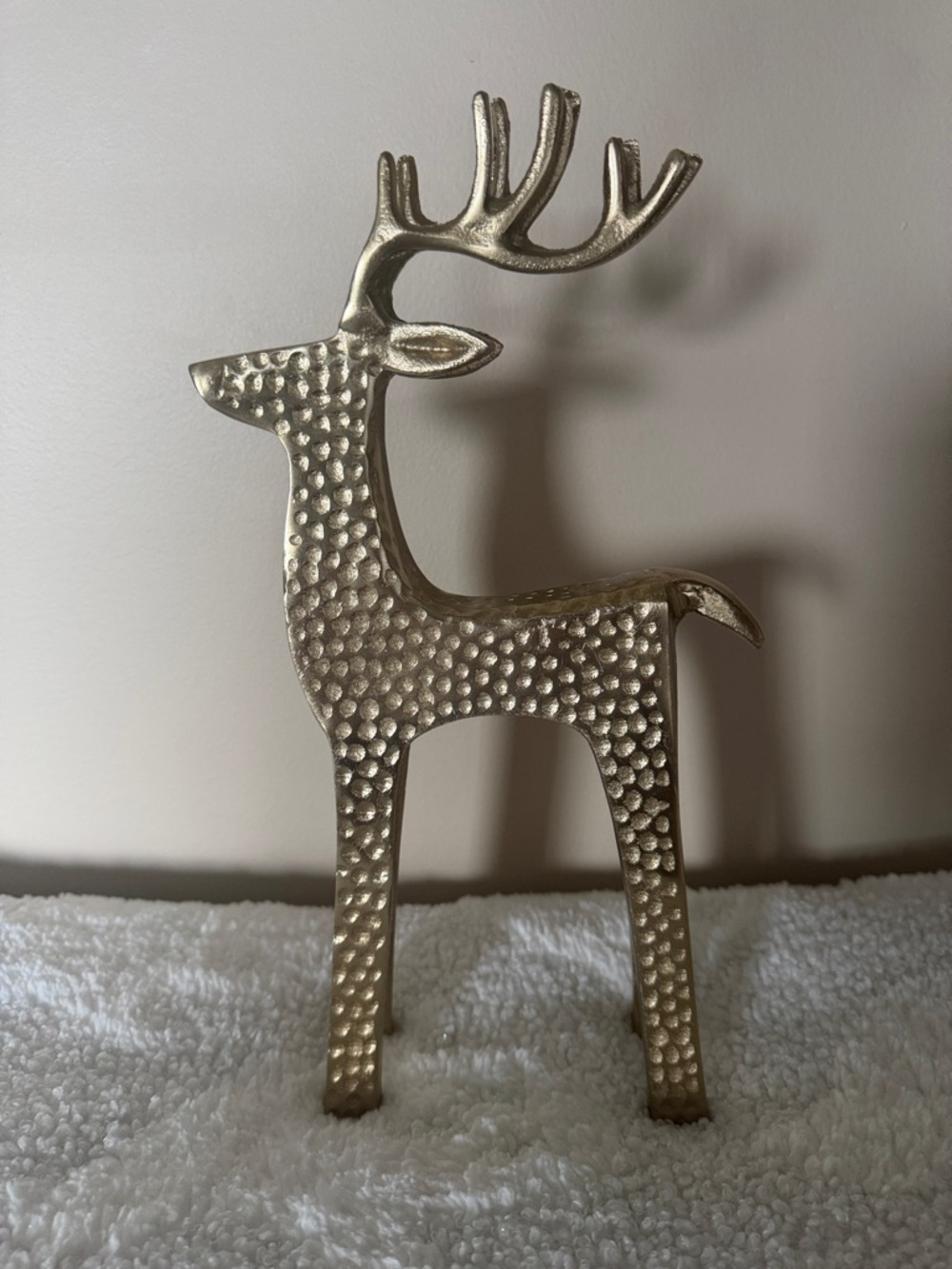 Holiday Christmas Gold Hammered Reindeer Decor NEW!